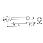 SAM Combination Spanner, 19mm, Metric, Height Safe, Double Ended, 213 mm Overall