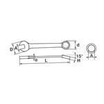 SAM Combination Spanner, 21mm, Metric, Height Safe, Double Ended, 230 mm Overall