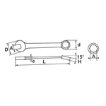 SAM Combination Spanner, 22mm, Metric, Height Safe, Double Ended, 253 mm Overall