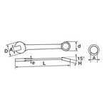 SAM Combination Spanner, 6mm, Metric, Height Safe, Double Ended, 115 mm Overall