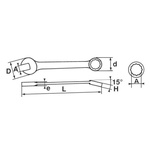 SAM Combination Spanner, 15mm, Metric, Height Safe, Double Ended, 178 mm Overall