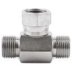 Parker Steel Zinc Plated Hydraulic Elbow Compression Tube Fitting, W12LCF