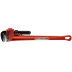 Ega-Master Pipe Wrench, 609.6 mm Overall, 76.2mm Jaw Capacity, Metal Handle