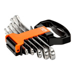 Bahco Ratchet Combination Spanner, 7 mm, 10 mm, 13 mm, 17 mm, 19 mm Overall, Long Handle