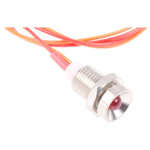Tranilamp Red Indicator, Lead Wires Termination, 24 V dc, 9.5mm Mounting Hole Size