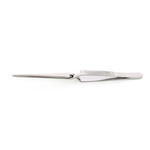 RS PRO 165 mm, Stainless Steel, Blunt; Round; Serrated, Tweezers