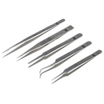 RS PRO Stainless Steel, Tweezer Set