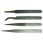 RS PRO 120 mm, 130 mm, Low Carbon Austenitic Steel, Curved, Fine, Flat, Rounded, Tweezer Set