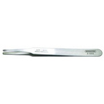 Bernstein 120 mm, Stainless Steel, Flat; Rounded, ESD Tweezers