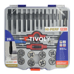 Tivoly 39-Piece Carbon Steel Tap & Die Set, M3 - M12 Taps, MF4 - M12 Dies