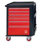 RS PRO 6 drawer Steel Wheeled Tool Chest, 975mm x 450mm x 710mm