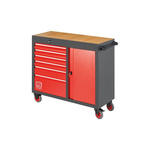 RS PRO 6 drawer Steel Wheeled Tool Chest, 997mm x 450mm x 1085mm