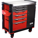 SAM 6 drawer Stainless Steel Wheeled Tool Trolley, 1.006m x 510mm x 1.162m