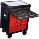 SAM 6 drawer Foam Wheeled Tool Trolley, 1.1m x 200mm x 850mm