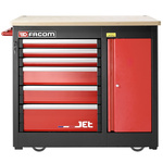 Facom 6 drawer Beech Wood Wheeled Tool Cabinet, 1.02m x 670mm x 1.22m