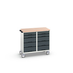 Bott 10 drawer Steel Wheeled Tool Trolley, 980mm x 1.05m x 600mm