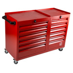 RS PRO 12 drawer Steel Wheeled Tool Chest, 870mm x 1085mm x 450mm