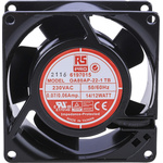 RS PRO Axial Fan, 230 V ac, AC Operation, 51m³/h, 12W, 60mA Max, 80 x 80 x 38mm