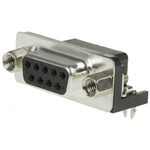 ASSMANN WSW A-DF 9 Way Right Angle Through Hole D-sub Connector Socket, 2.77mm Pitch, with 4-40 UNC Screwlocks