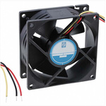RS PRO Axial Fan, 24 V dc, DC Operation, 94.3m³/h, 4.32W, 150mA Max, 80 x 80 x 32mm