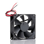 RS PRO Axial Fan, 12 V dc, DC Operation, 40 ± 15%cfm, 2.2 ± 15%W, 0.18 ± 15%A Max, IP68, 80 x 80 x 25mm