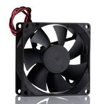 RS PRO Axial Fan, 24 V dc, DC Operation, 40 ± 15%cfm, 2.9 ± 15%W, 0.12 ± 15%A Max, IP68, 80 x 80 x 25mm