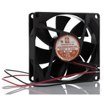 RS PRO Axial Fan, 48 V dc, DC Operation, 40 ± 15%cfm, 3.8 ± 15%W, 0.08 ± 15%A Max, IP68, 80 x 80 x 25mm