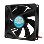 RS PRO Axial Fan, 12 V dc, DC Operation, 50 ± 15%cfm, 3.0 ± 15%W, 0.29 ± 15%A Max, IP68, 92 x 92 x 25mm