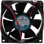 RS PRO Axial Fan, 12 V dc, DC Operation, 52.7m³/h, 1.45W, 130mA Max, 80 x 80 x 25mm