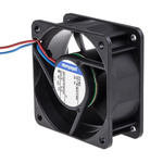 ebm-papst 600 N Series Axial Fan, 12 V dc, DC Operation, 21m³/h, 400mW, 33mA Max, 60 x 60 x 25mm