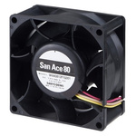Sanyo Denki San Ace 9HVA Series Axial Fan, 12 V dc, DC Operation, 225m³/h, 42W, 3.5A Max, 80 x 80 x 38mm