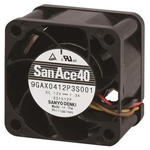 Sanyo Denki San Ace 9GAX Series Axial Fan, 12 V dc, DC Operation, 54m³/h, 15.6W, 1.3A Max, 40 x 40 x 28mm