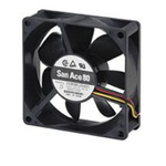 Sanyo Denki 109R Series Axial Fan, 12 V dc, DC Operation, 72m³/h, 2.16W, 180mA Max, 80 x 80 x 25mm