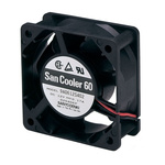 Sanyo Denki 9A Series Axial Fan, 24 V dc, DC Operation, 27.6cfm, 3.12W, 130mA Max, 60 x 60 x 25mm