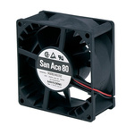 Sanyo Denki 9G Series Axial Fan, 24 V dc, DC Operation, 152.9m³/h, 13.4W, 560mA Max, 80 x 80 x 38mm