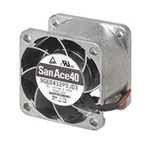 Sanyo Denki 9GE Series Axial Fan, 12 V dc, DC Operation, 24.4cfm, 7.8W, 650mA Max, 40 x 40 x 28mm