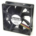 Sanyo Denki 95 Series Axial Fan, 12 V dc, DC Operation, 55.8m³/h, 1.32W, 110mA Max, 80 x 80 x 25mm