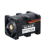 Sanyo Denki 9CRH Series Axial Fan, 12 V dc, DC Operation, 30.24W, 2.52A Max, 40 x 40 x 56mm