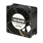 Sanyo Denki 9G Series Axial Fan, 12 V dc, DC Operation, 83.9m³/h, 8.04W, 670mA Max, 60 x 60 x 25mm