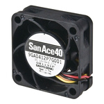 Sanyo Denki 9GA Series Axial Fan, 12 V dc, DC Operation, 21.6m³/h, 2.04W, 170mA Max, 40 x 40 x 15mm