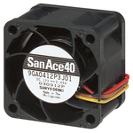 Sanyo Denki 9GA Series Axial Fan, 24 V dc, DC Operation, 36.5m³/h, 5.28W, 220mA Max, 40 x 40 x 28mm