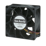 Sanyo Denki 9GA Series Axial Fan, 48 V dc, DC Operation, 239.6m³/h, 26.4W, 550mA Max, 92 x 92 x 38mm