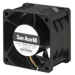 Sanyo Denki 9GV Series Axial Fan, 24 V dc, DC Operation, 142.7m³/h, 33.6W, 1.4A Max, 60 x 60 x 38mm