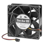 Sanyo Denki Axial Fan, 12 V dc, DC Operation, 224cfm, 36W, 3A Max, 120 x 120 x 38mm