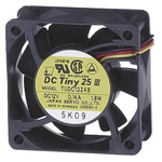 NIDEC ADVANCED MOTOR Axial Fan, 12 V dc, DC Operation, 21m³/h, 900mW, 80mA Max, 60 x 60 x 25.5mm