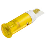 Signal Construct Yellow Indicator, Tab Termination, 12 → 14 V, 10mm Mounting Hole Size