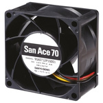 Sanyo Denki San Ace 9GA Series Axial Fan, 12 V dc, DC Operation, 115m³/h, 13.2W, 1.1A Max, 70 x 70 x 38mm