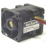 Sanyo Denki San Ace 9CRA Series Axial Fan, 12 V dc, DC Operation, 55m³/h, 19.2W, 1.6A Max, 40 x 40 x 48mm