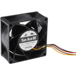 Sanyo Denki San Ace 9HV Series Axial Fan, 12 V dc, DC Operation, 222m³/h, 40.8W, 3.4A Max, 80 x 80 x 38mm