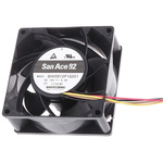 Sanyo Denki San Ace 9HV Series Axial Fan, 12 V dc, DC Operation, 306m³/h, 62.4W, 5.2A Max, 92 x 92 x 38mm